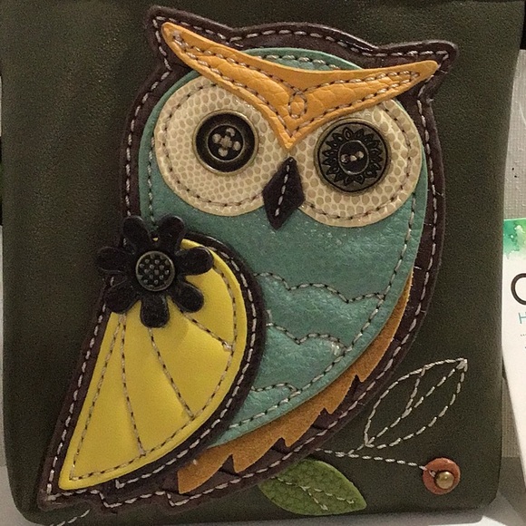 New CHALA Owl Vegan Leather Convertible Dark Green Bag with 2 Straps - Picture 6 of 14